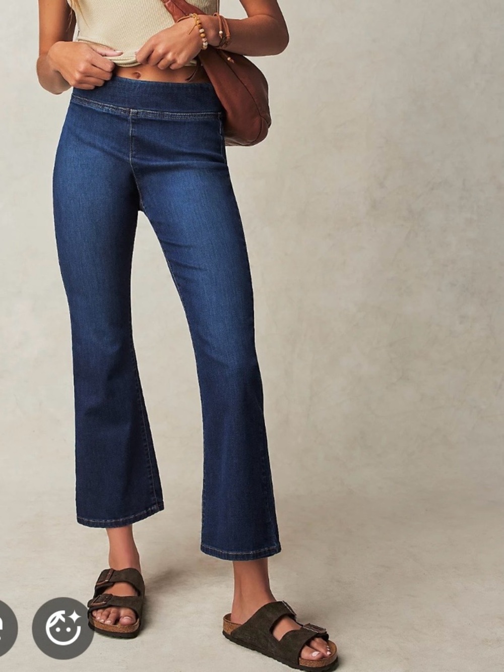 We The Free In My Feels Cropped Flare Jeans Pull On